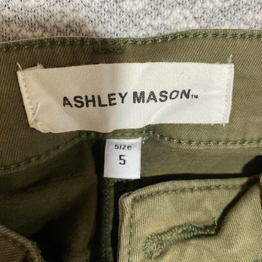 Ashley Mason olive green denim skinny jeans women 5. SKU-A93#denim #highwaisted - Picture 2 of 8